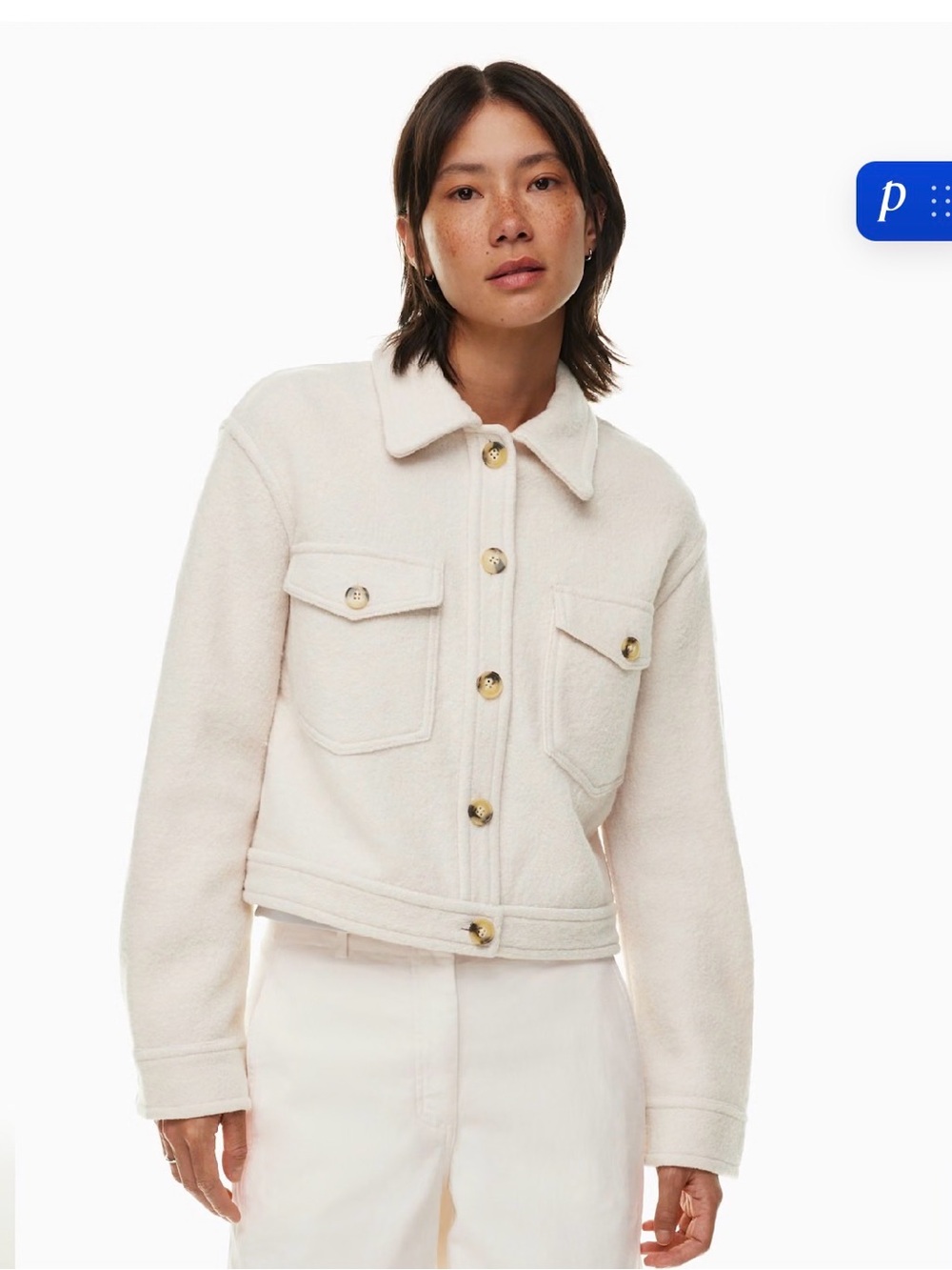 Aritzia Wilfred free cropped shirt jacket